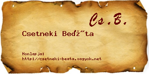 Csetneki Beáta névjegykártya